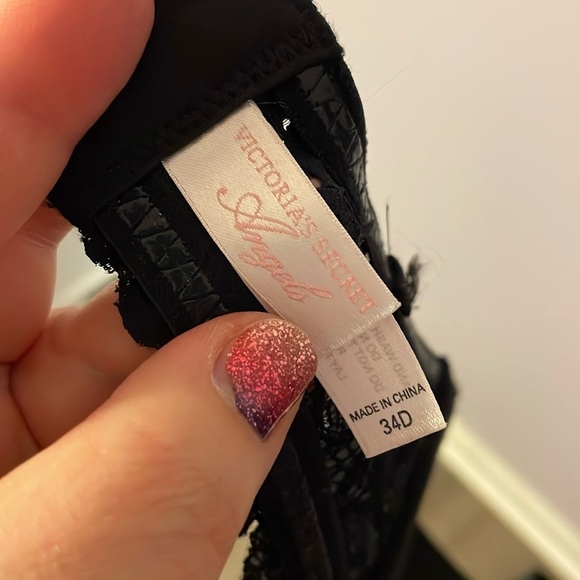 Victoria’s Secret Angels Black Strapless Side Lace Detail Bra size 34D - Picture 7 of 15